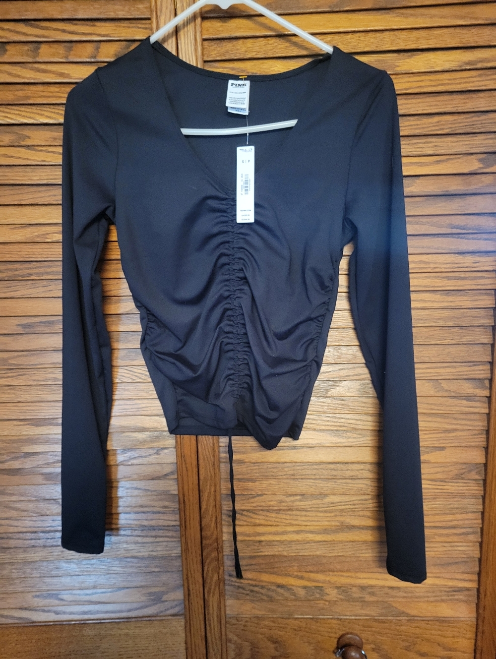 Pink Victorias Secret NWT Relay Ruched Longβ Sleeve Top Size Small